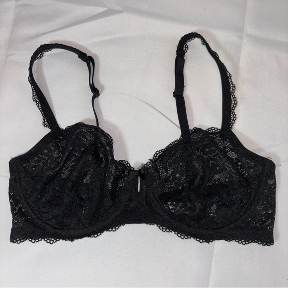 2/$30 Gilligan&OMalley  Black Lace Balconette Bra Size 34D - Picture 1 of 7